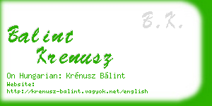 balint krenusz business card